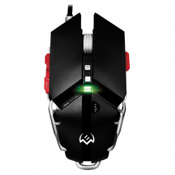 SVEN RX-G985 Gaming Optical Mouse, Adjustable aluminium body, 250-4000 dpi, Programmable 9+1 buttons (scroll wheel),  Gaming sensor Pixart 3050, Customizable RGB backlightt, Durable braided cable, USB, 1.8m, Black